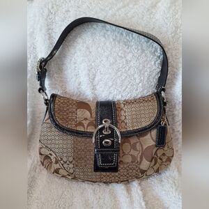 Coach Large Brown & Black Patchwork Soho Shoulder Bag